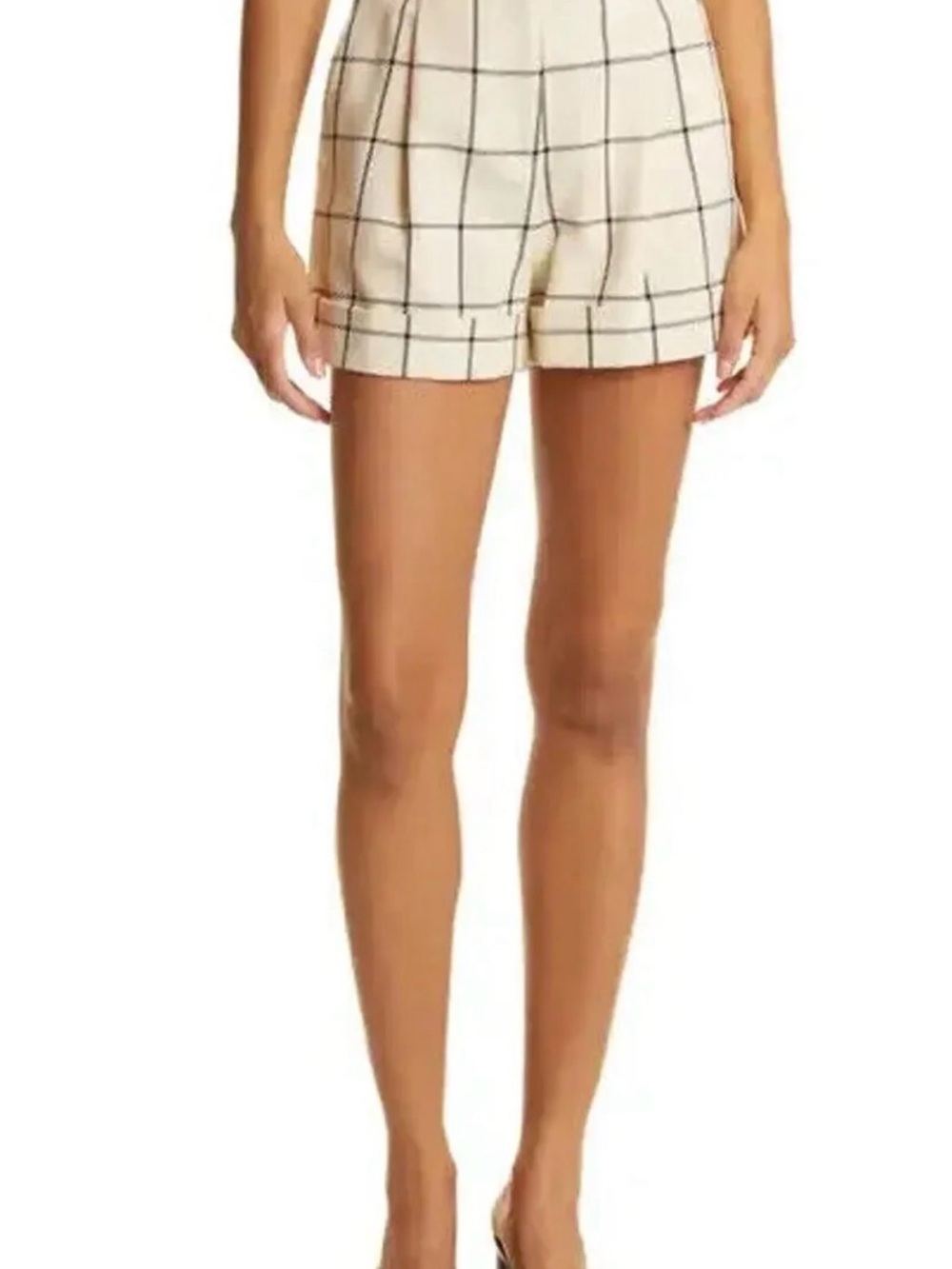 NWT Rag & Bone Ivy Windowpane Ivory Black Tailored Shorts, Size 4